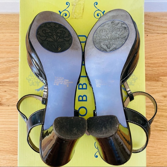 Bobbi Blu Madison black patent leather lace heels 50s 60s pinup Mary jane 8.5 - Picture 4 of 16